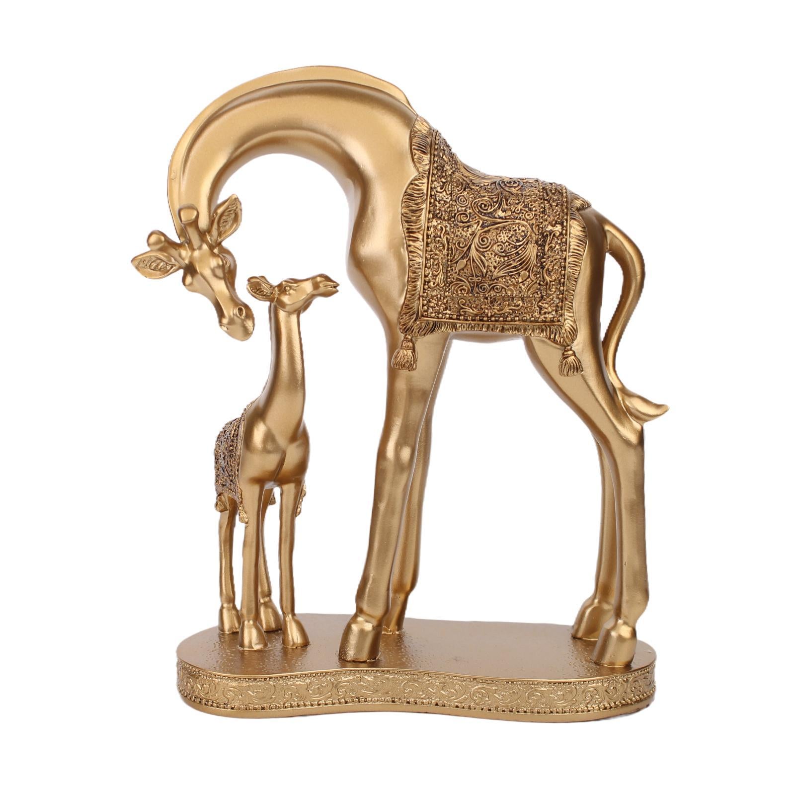 Giraffe Statue Resin Desktop Ornament for Living Room Table Centerpiece Desk Gold