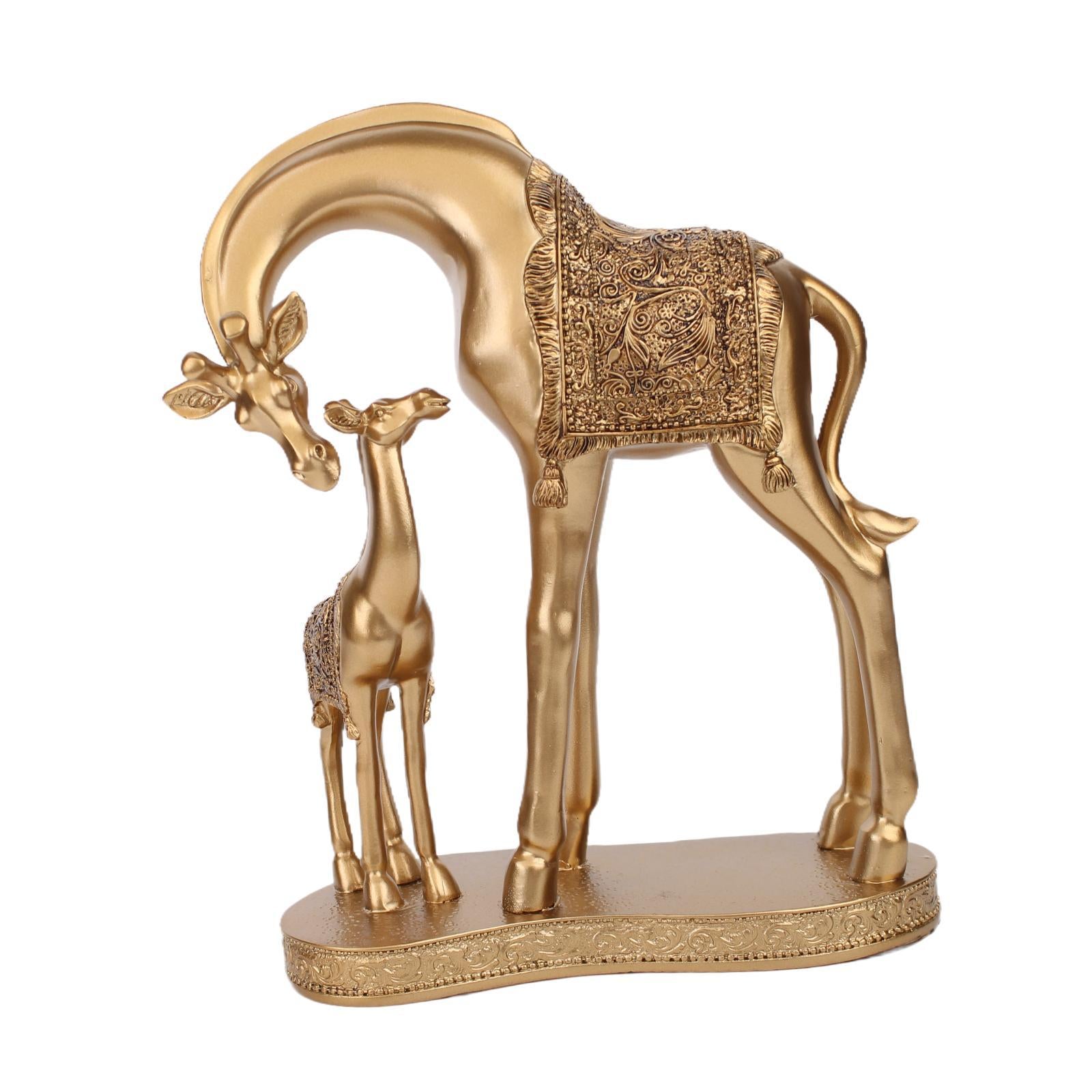 Giraffe Statue Resin Desktop Ornament for Living Room Table Centerpiece Desk Gold