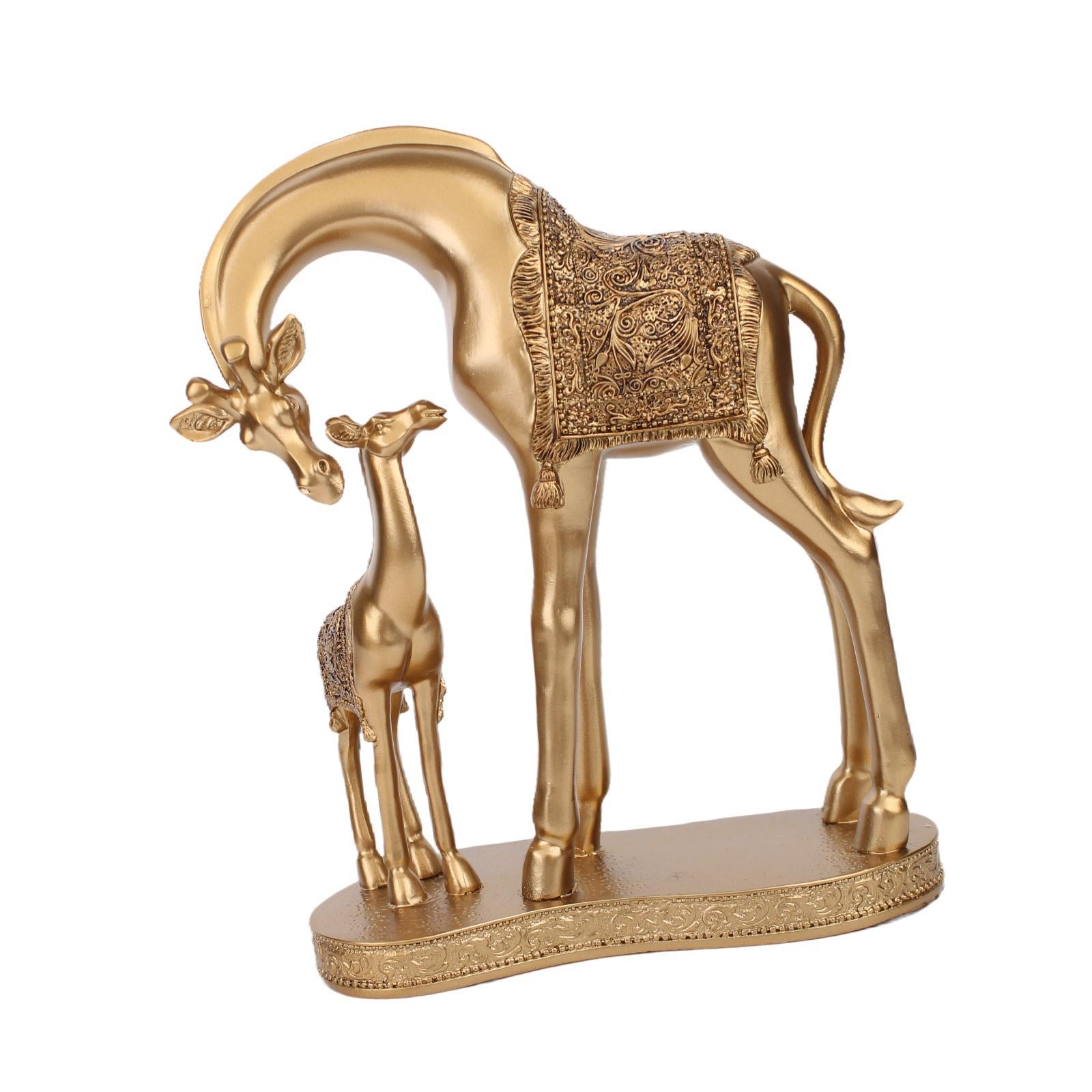 Giraffe Statue Resin Desktop Ornament for Living Room Table Centerpiece Desk Gold