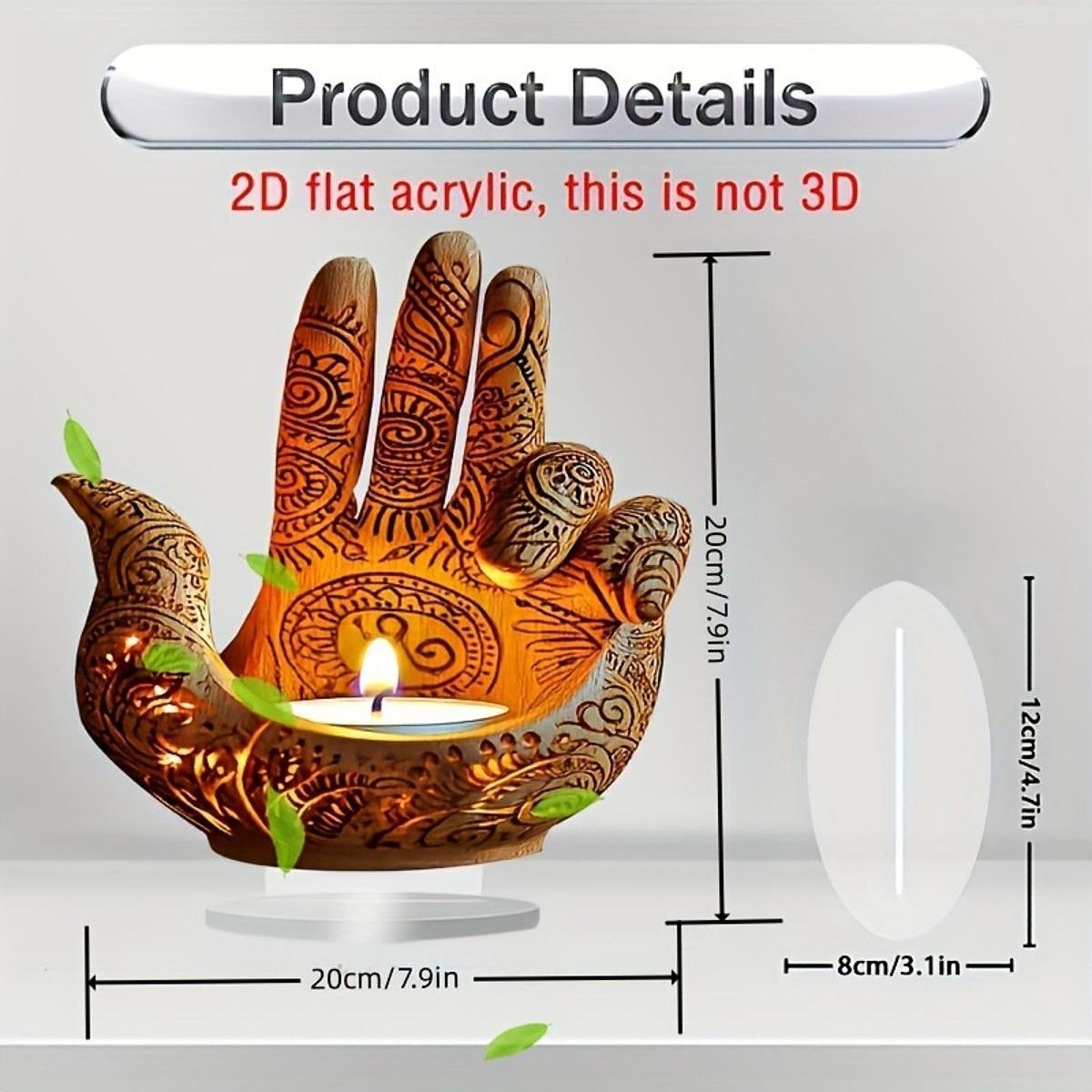 Hand Desktop Ornament 2D Flat Crafts Table Centerpiece for Living Room Hotel