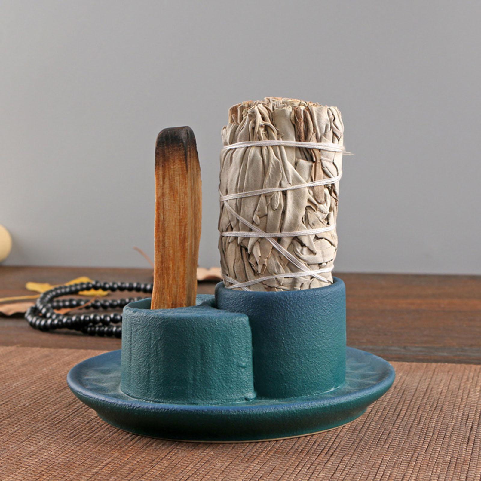 Palo Santo Sticks Holder Desk Incense Burner for Cabinet Bedroom Living Room Blue