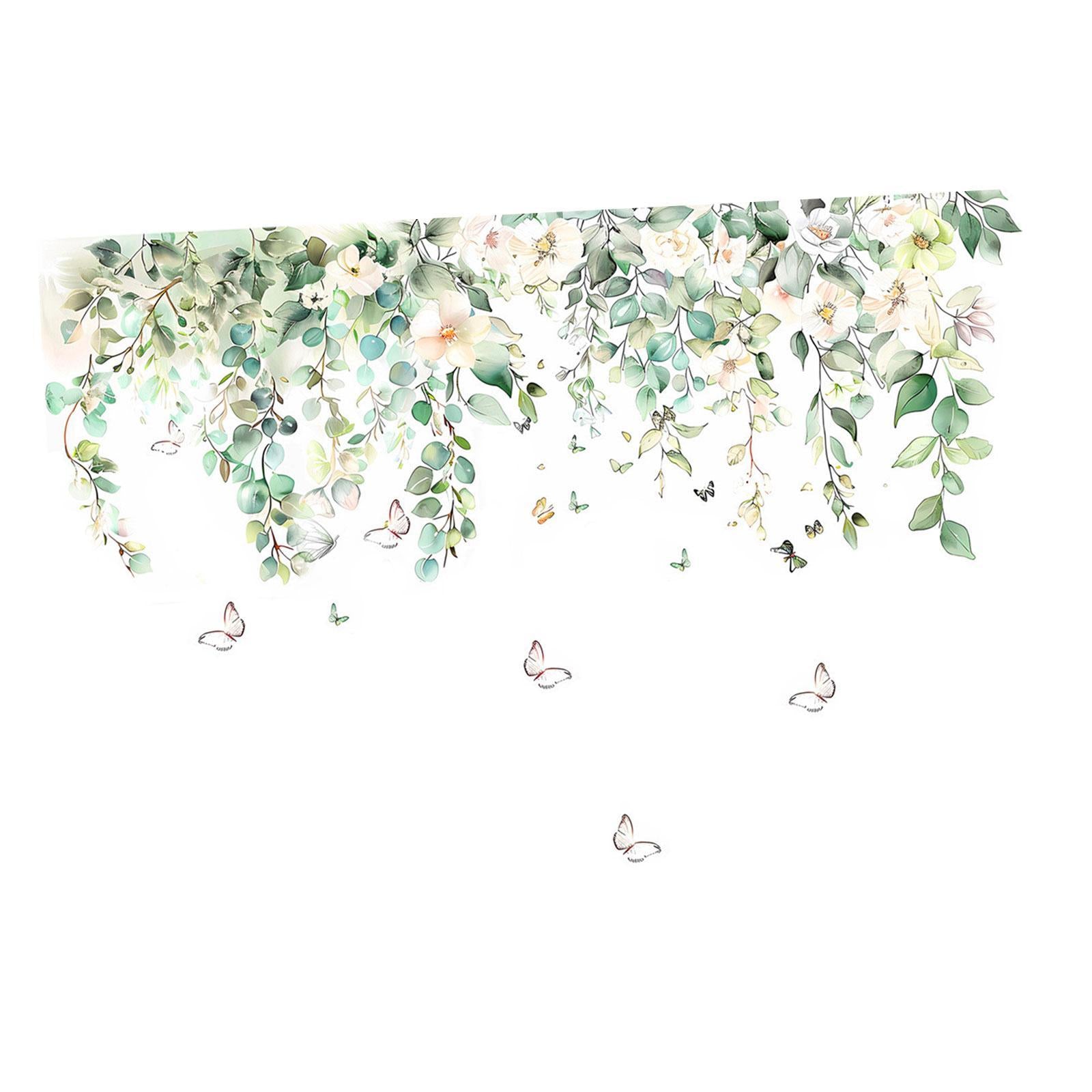 Green Leaves Wall Sticker Premium Removable for Bedroom Bathroom Dining Room