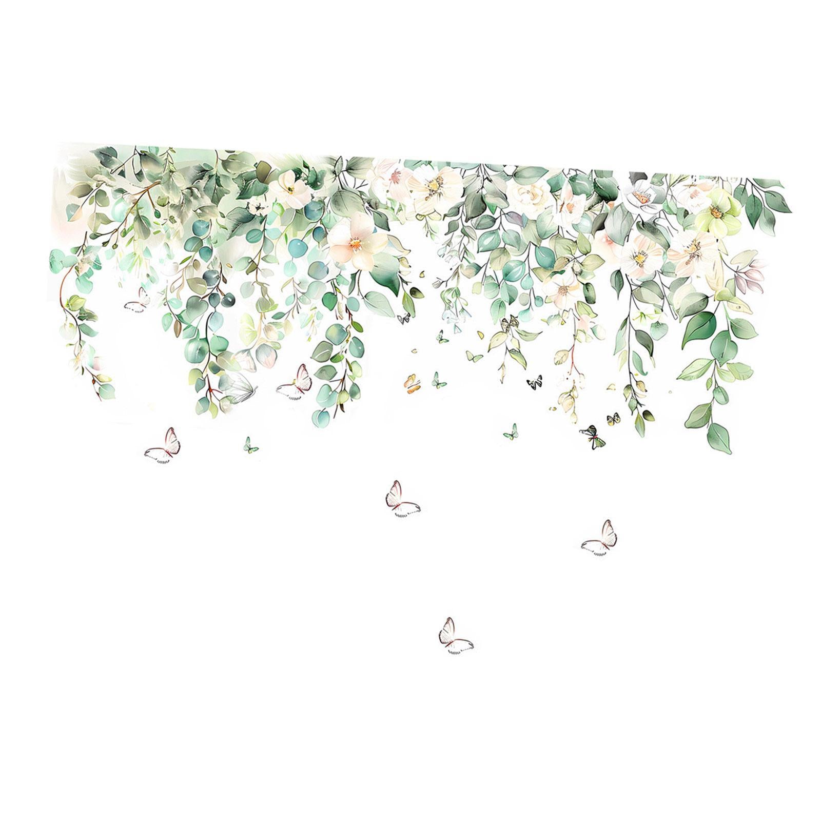 Green Leaves Wall Sticker Premium Removable for Bedroom Bathroom Dining Room