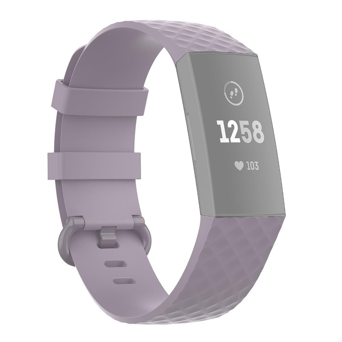 Color Buckle TPU Wrist Strap Watch Band for Fitbit Charge 4 / Charge 3 / Charge 3 SE, Size: S (Light Purple)