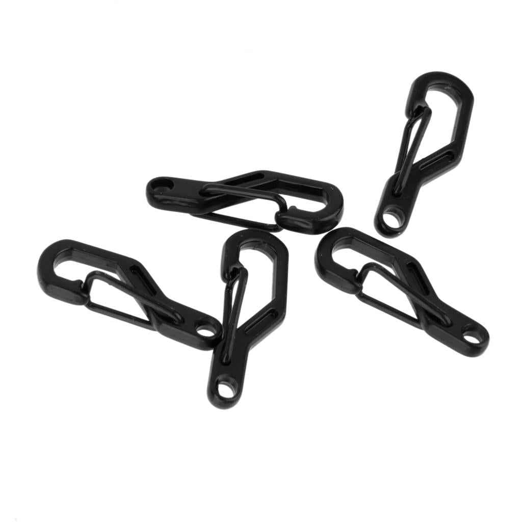 5x Climbing Hanging Buckle Snap Clip Hook Keychain Carabiner D Ring Black