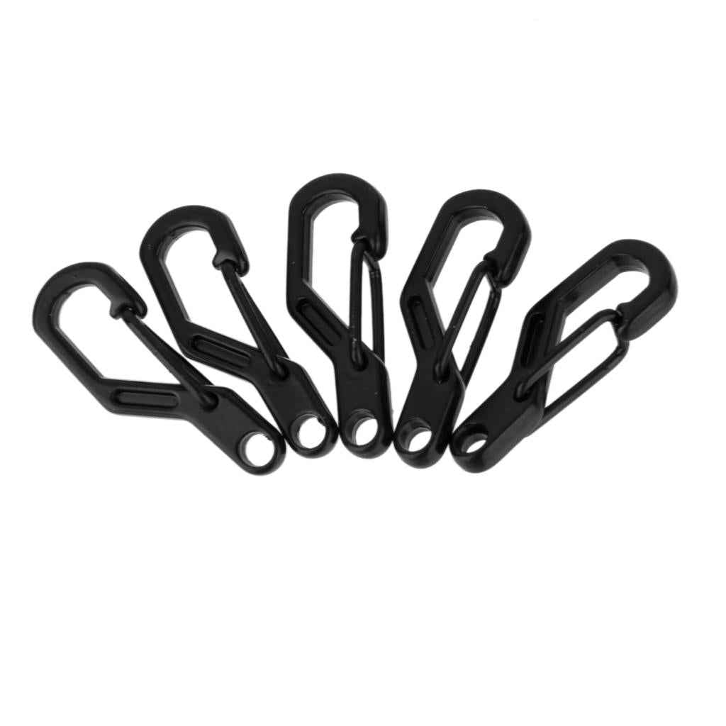 5x Climbing Hanging Buckle Snap Clip Hook Keychain Carabiner D Ring Black