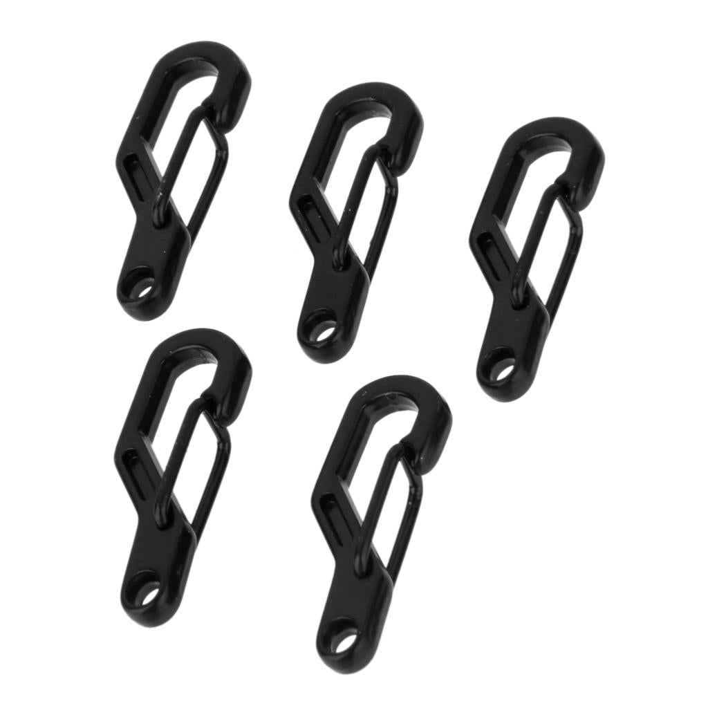 5x Climbing Hanging Buckle Snap Clip Hook Keychain Carabiner D Ring Black