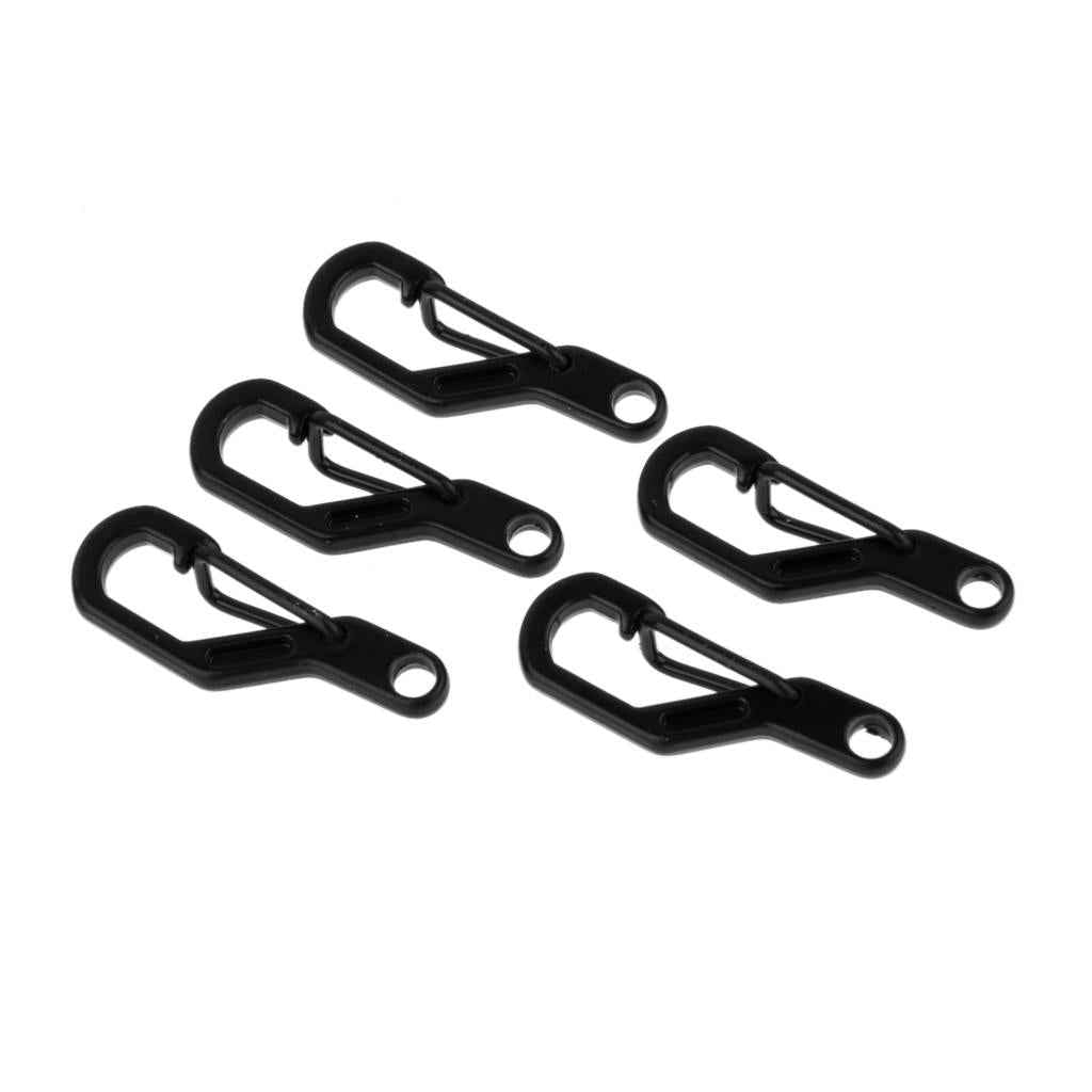5x Climbing Hanging Buckle Snap Clip Hook Keychain Carabiner D Ring Black