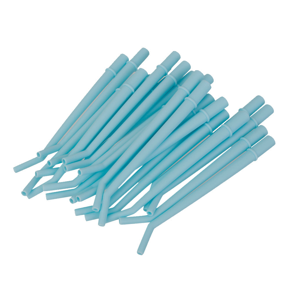 25pcs Blue Plastic Dental  Aspirator Suction Tips 1/16 inch