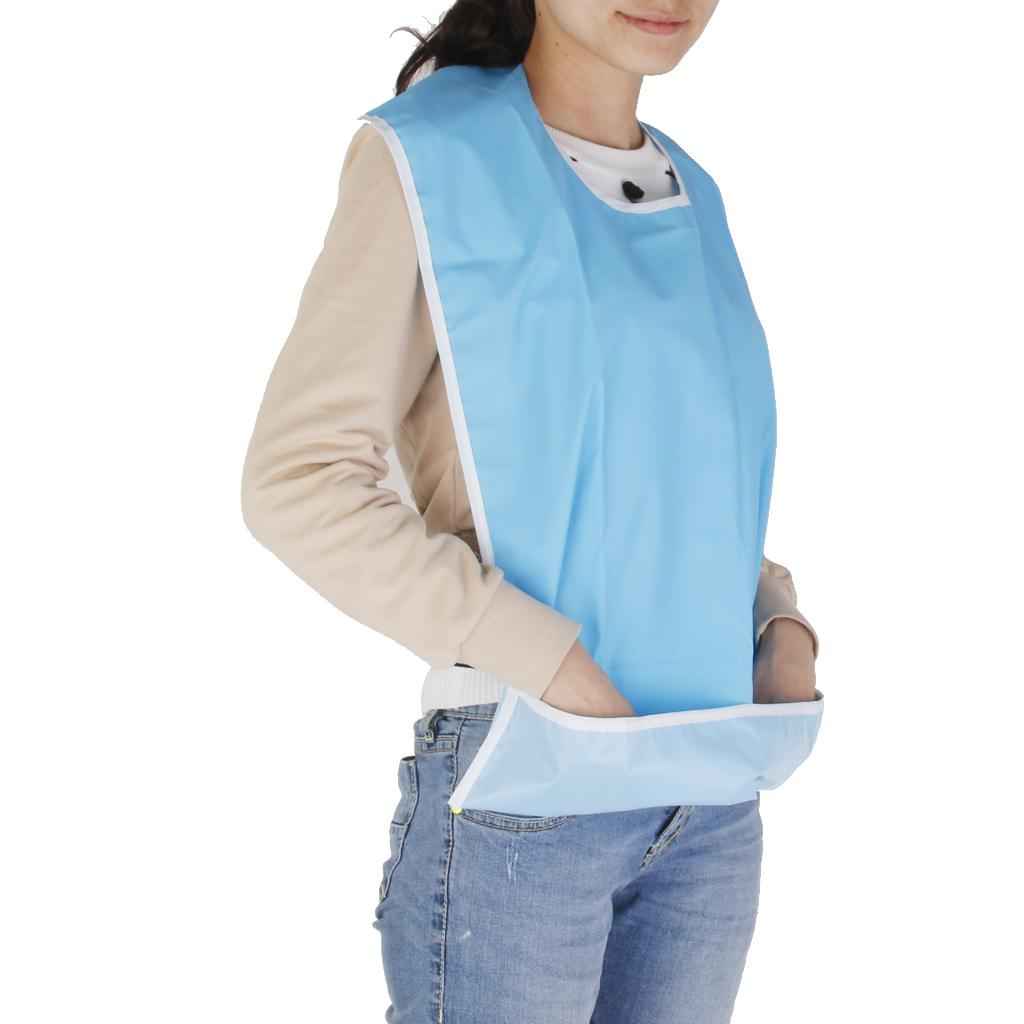 Adult Anti-oil Anti-spill Eating Bib Cloth Protector with Crumb Catcher