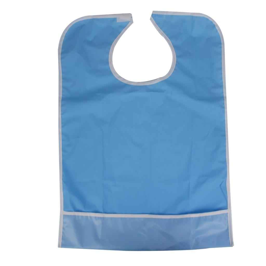 Adult Anti-oil Anti-spill Eating Bib Cloth Protector with Crumb Catcher