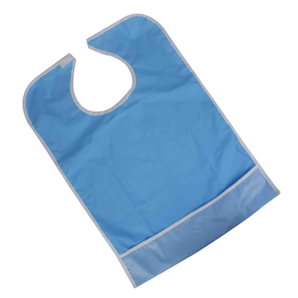 Adult Anti-oil Anti-spill Eating Bib Cloth Protector with Crumb Catcher