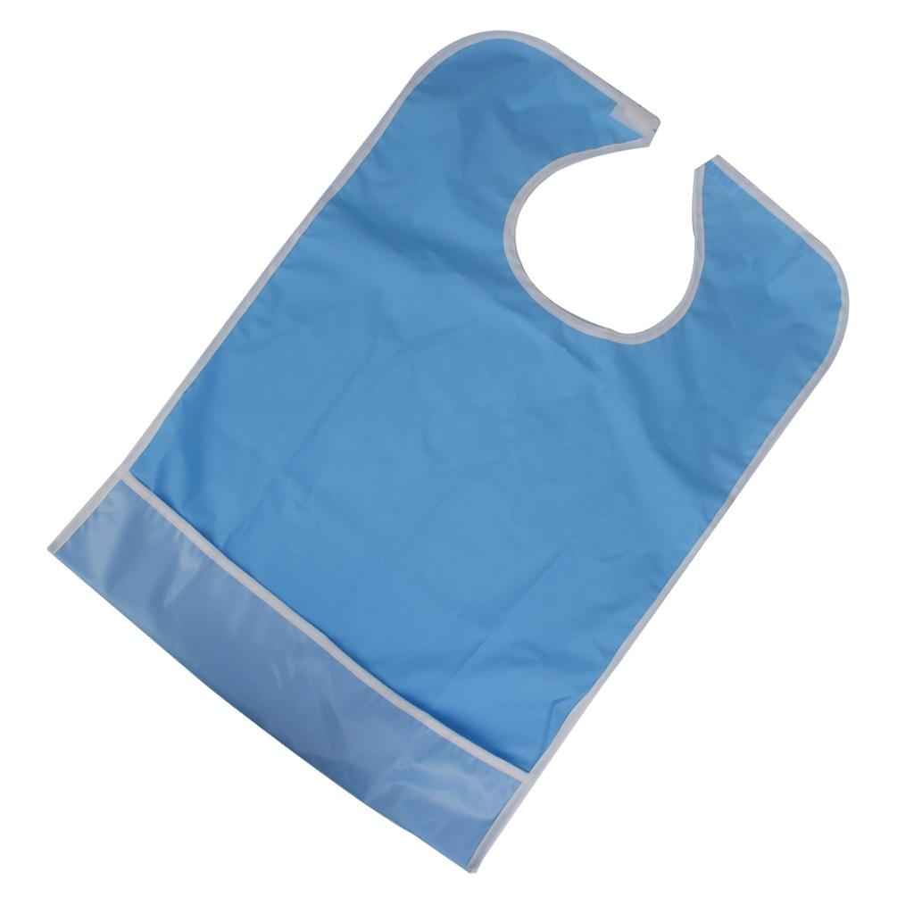 Adult Anti-oil Anti-spill Eating Bib Cloth Protector with Crumb Catcher