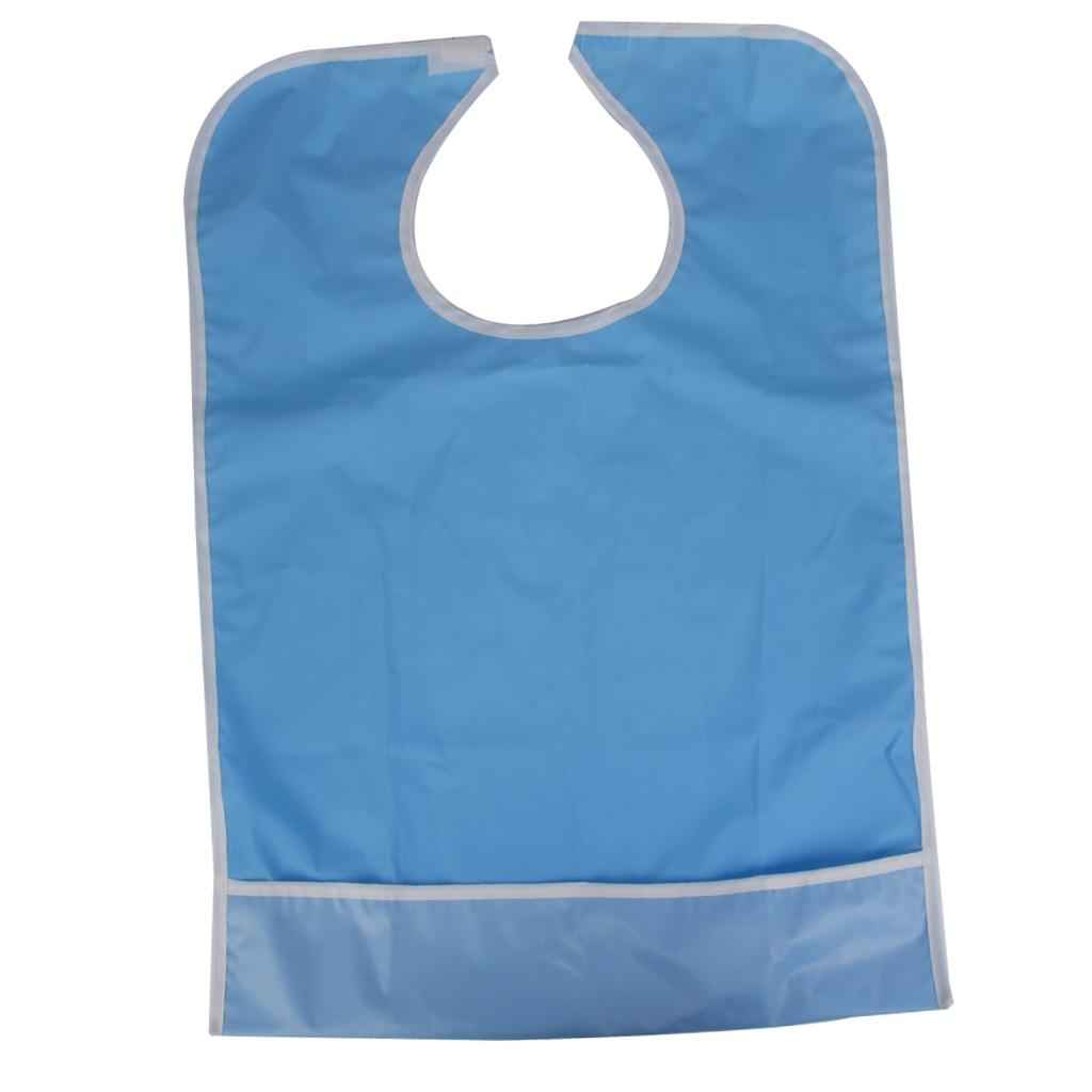 Adult Anti-oil Anti-spill Eating Bib Cloth Protector with Crumb Catcher