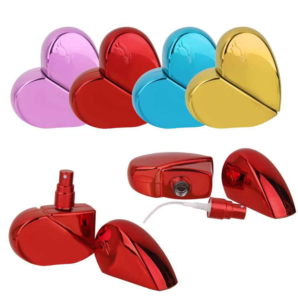 25ML Capacity Candy Heart Shape Refillable Spray Bottle Perfume Storage Holder Travel Lovers Gift Gold