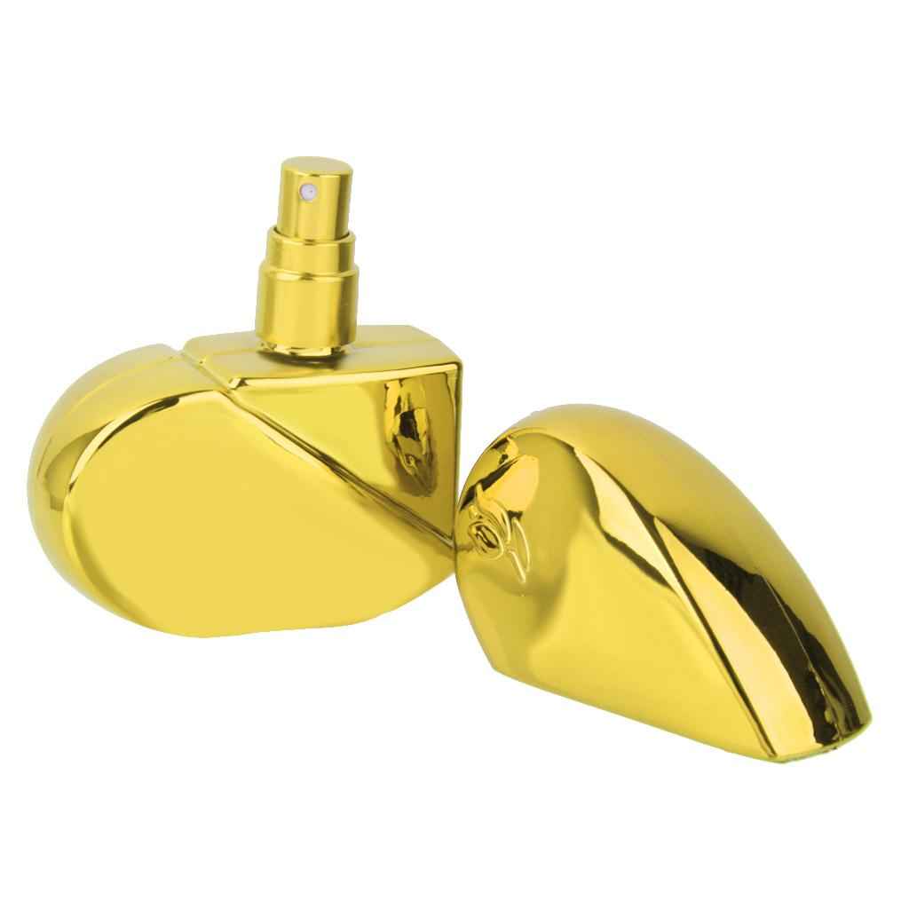 25ML Capacity Candy Heart Shape Refillable Spray Bottle Perfume Storage Holder Travel Lovers Gift Gold