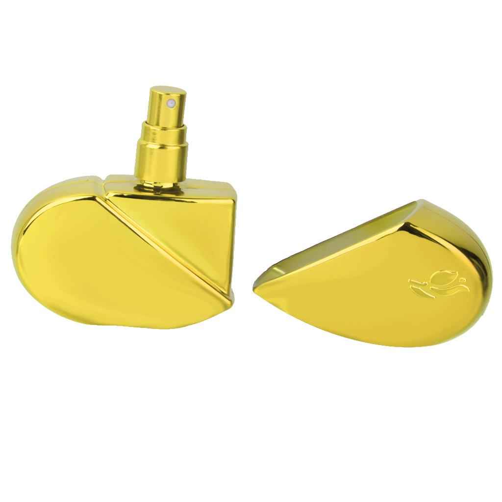 25ML Capacity Candy Heart Shape Refillable Spray Bottle Perfume Storage Holder Travel Lovers Gift Gold