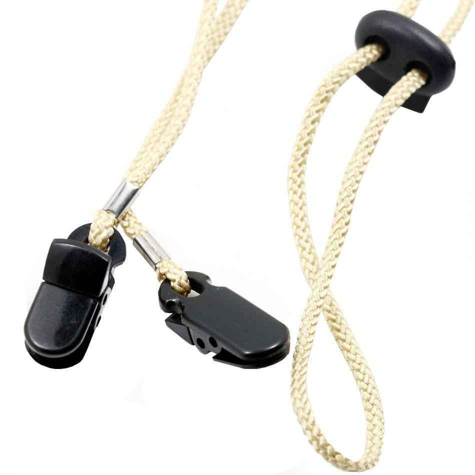 65cm Outdoor Adjustable Hat Scarf Wind Clip Lanyard Rope Cord - Beige