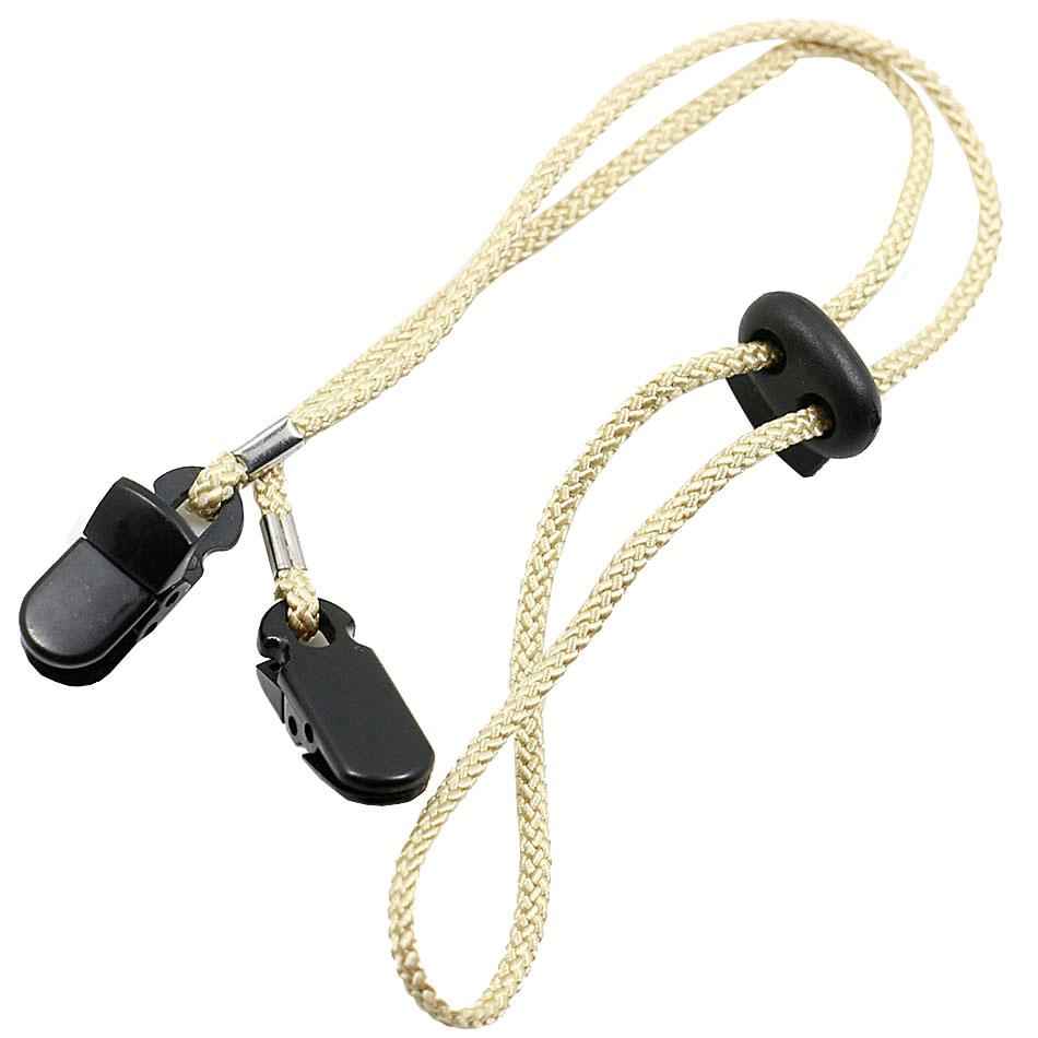 65cm Outdoor Adjustable Hat Scarf Wind Clip Lanyard Rope Cord - Beige