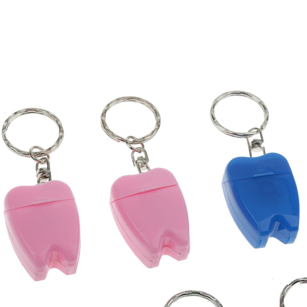 10pcs Portable Dental Floss with Key Chain Teeth Oral Care Gift Mixed Color