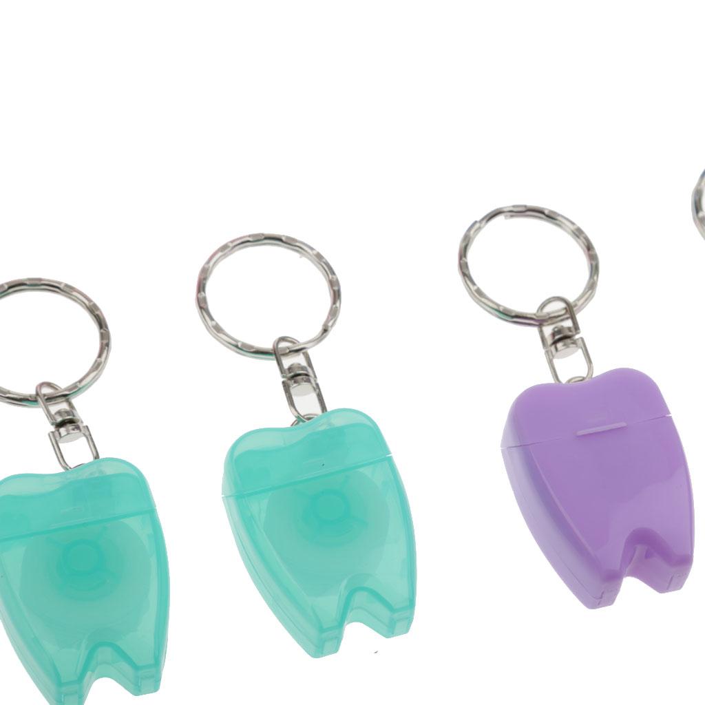 10pcs Portable Dental Floss with Key Chain Teeth Oral Care Gift Mixed Color