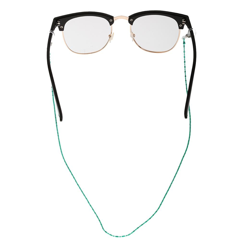 2xMetal Sunglasses Cord Neck Strap Eyeglass Chain Reading Glasses Holder Green