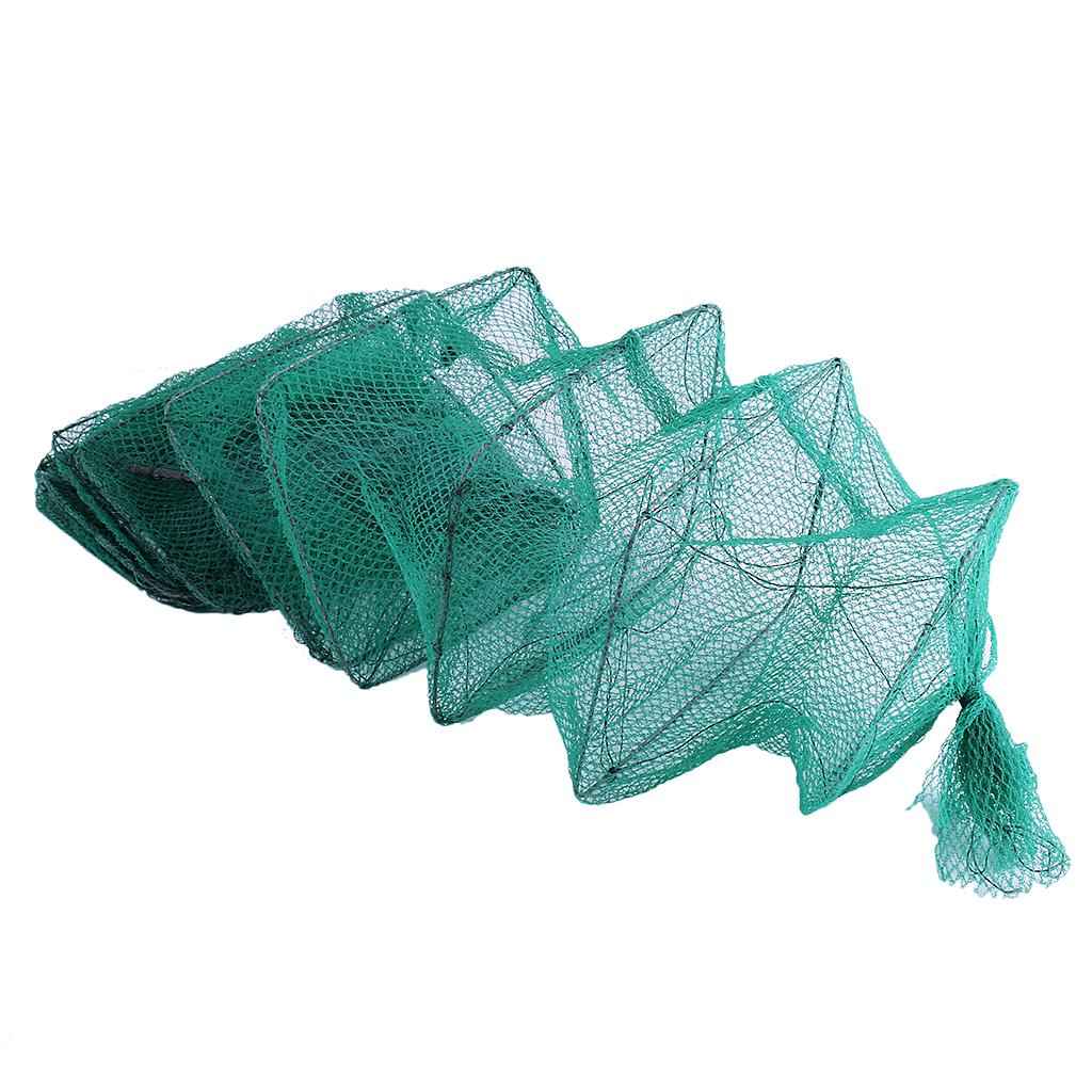 Nylon Foldable Square Fishing Net Shrimp Net Landing Net with 16 Section