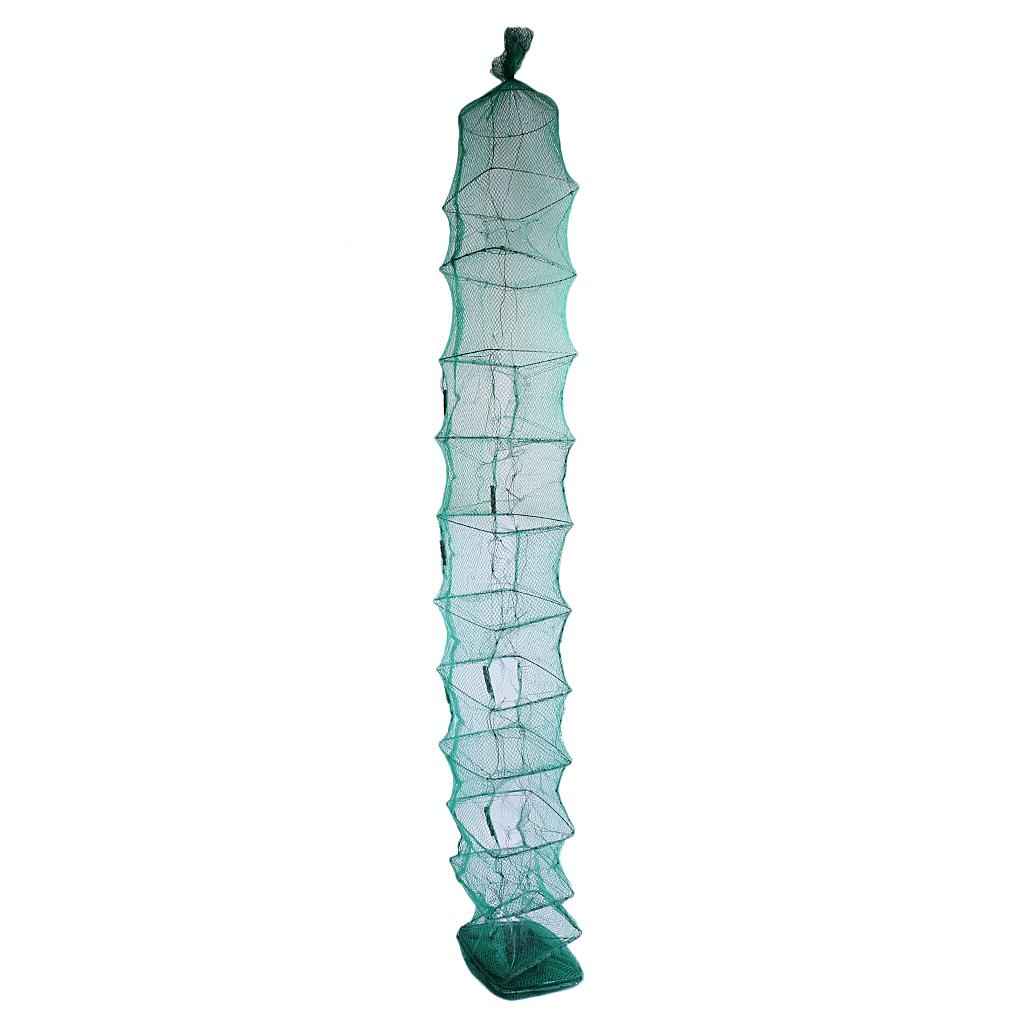 Nylon Foldable Square Fishing Net Shrimp Net Landing Net with 16 Section