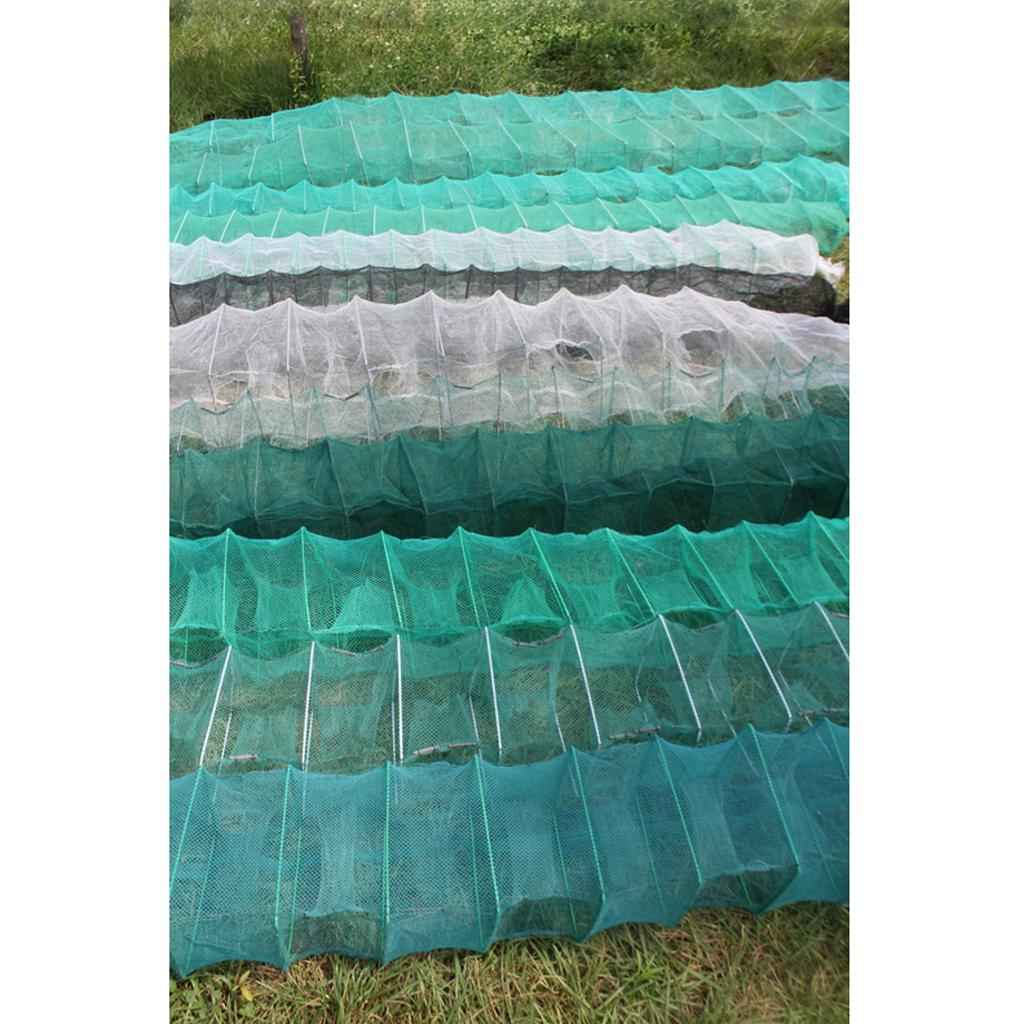 Nylon Foldable Square Fishing Net Shrimp Net Landing Net with 16 Section