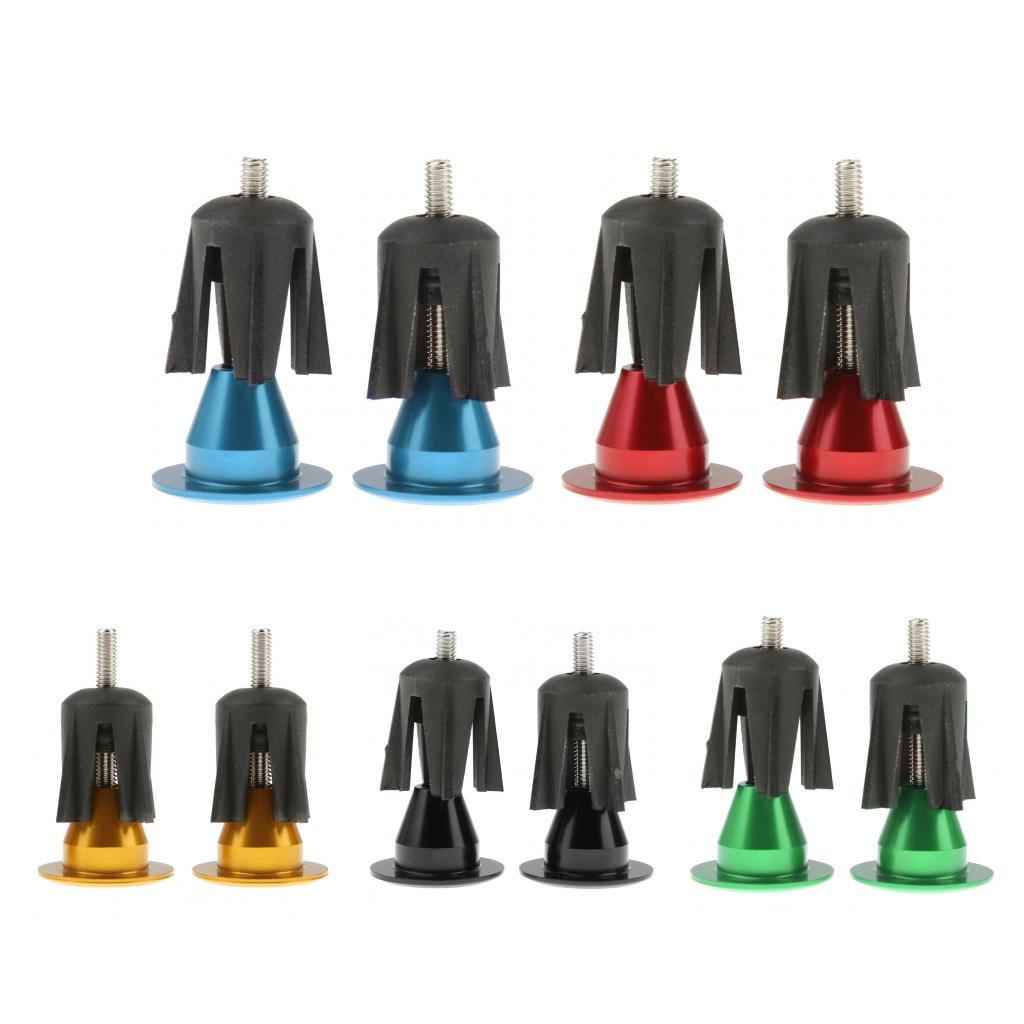 One Pair Aluminum Bicycle Handlebar Grips Handle Bar Cap End Plugs - Black