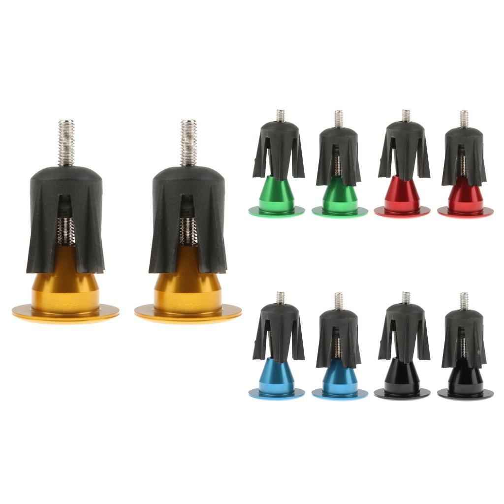One Pair Aluminum Bicycle Handlebar Grips Handle Bar Cap End Plugs - Black