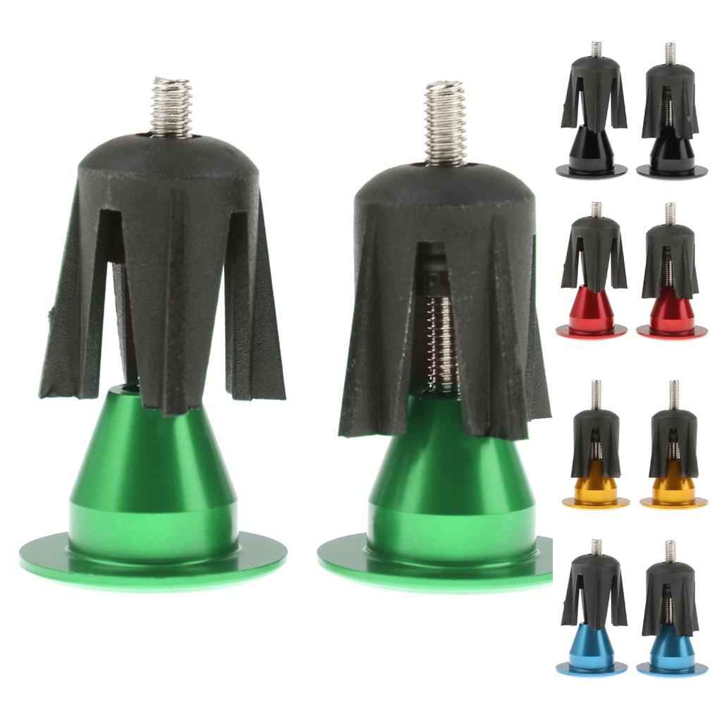 One Pair Aluminum Bicycle Handlebar Grips Handle Bar Cap End Plugs - Black