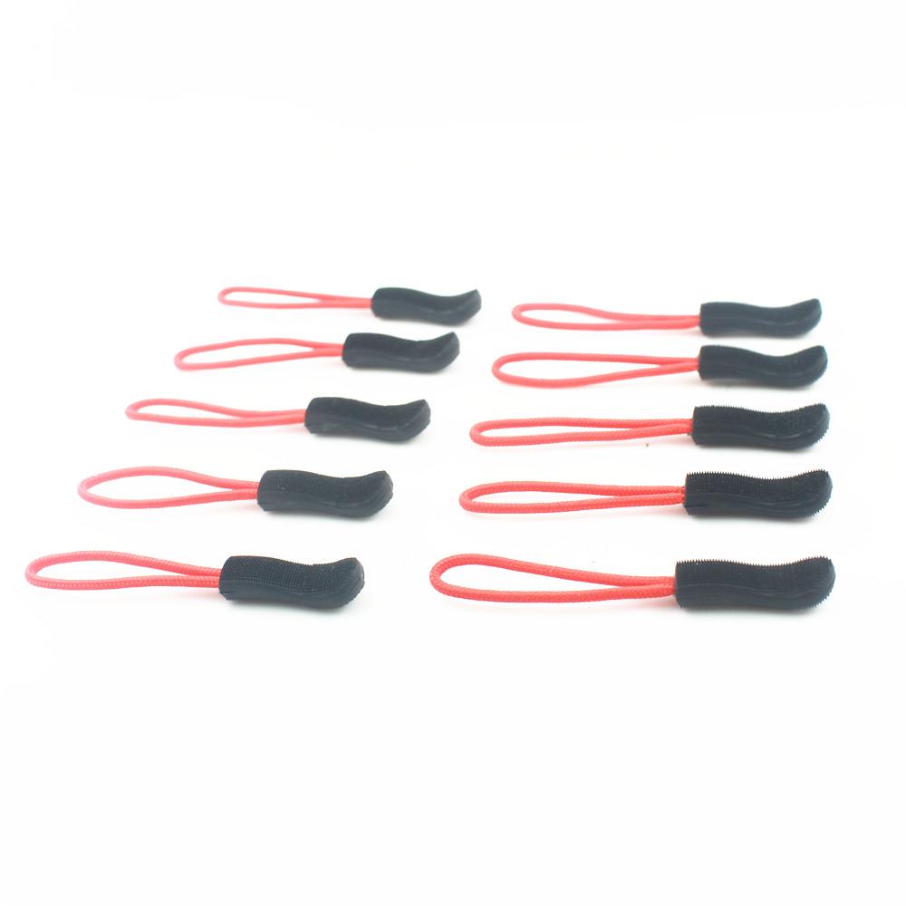 100Pcs Zipper Pulls Replacement Zip Cord Puller Slider Jacket Backpack Red