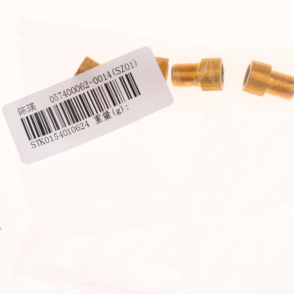 2x5x Presta to Schrader Valve Adaptor Converter Bike Pump Connector Gold