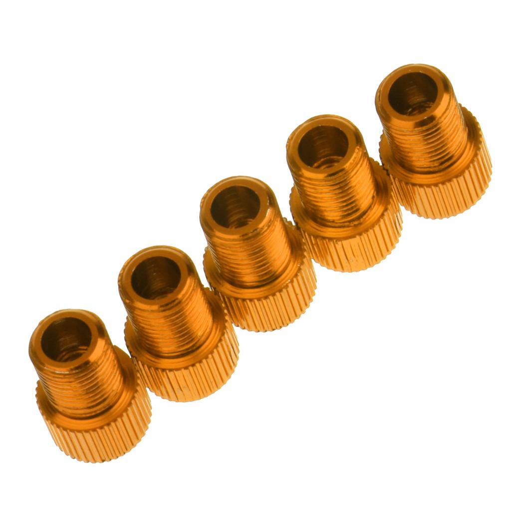 3x5x Presta to Schrader Valve Adaptor Converter Bike Pump Connector Gold