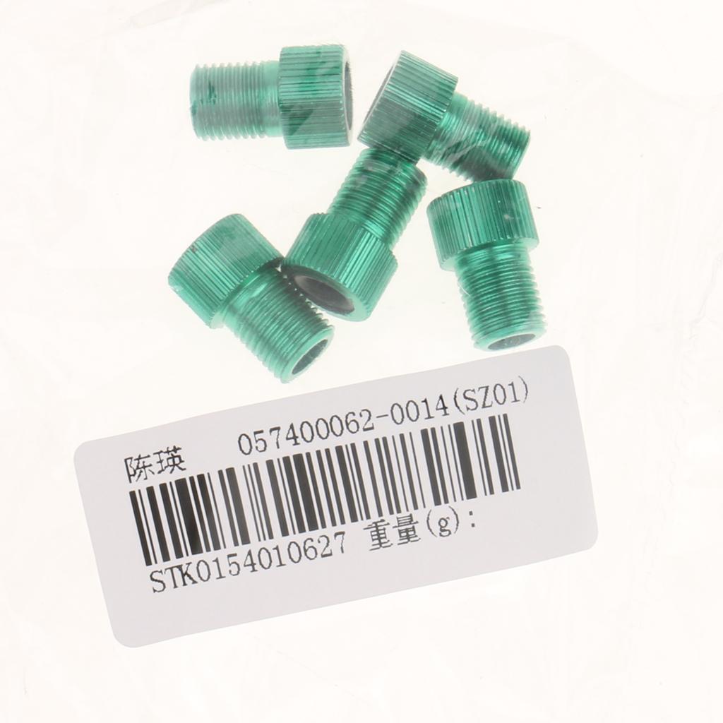 2x5x Presta to Schrader Valve Adaptor Converter Bike Pump Connector Green