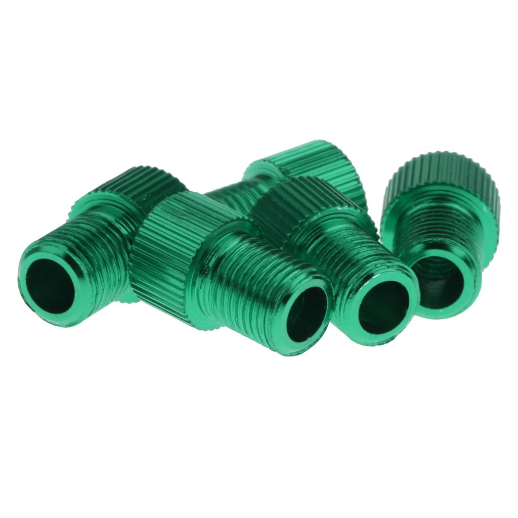 2x5x Presta to Schrader Valve Adaptor Converter Bike Pump Connector Green