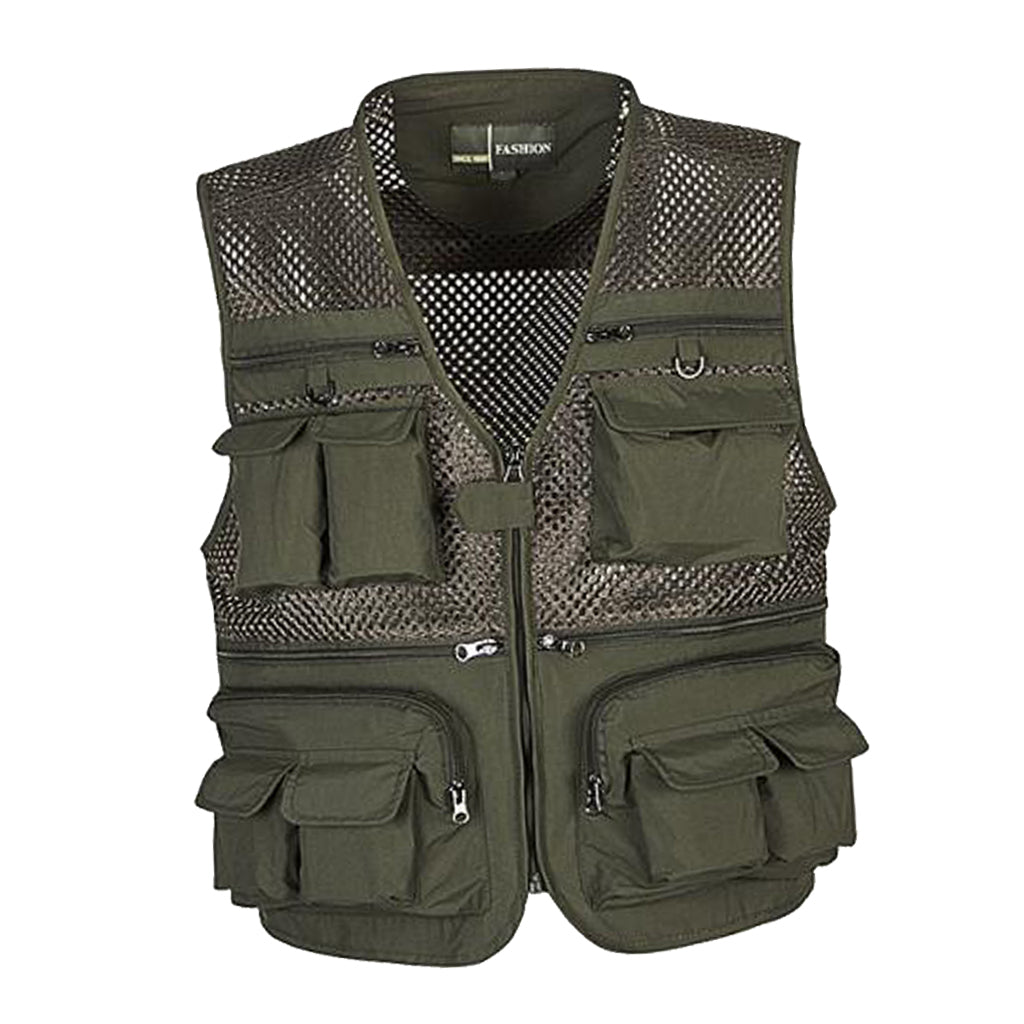 2pcs Multi Pocket Photography Fishing Mesh Vest Outdoor Quick-Dry Jacket