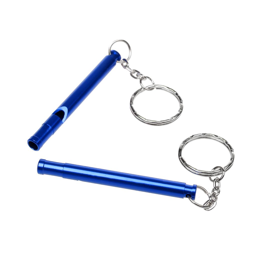 2x2pcs Outdoor Survival Camping Training Emergency Safety Whistle Royal Blue