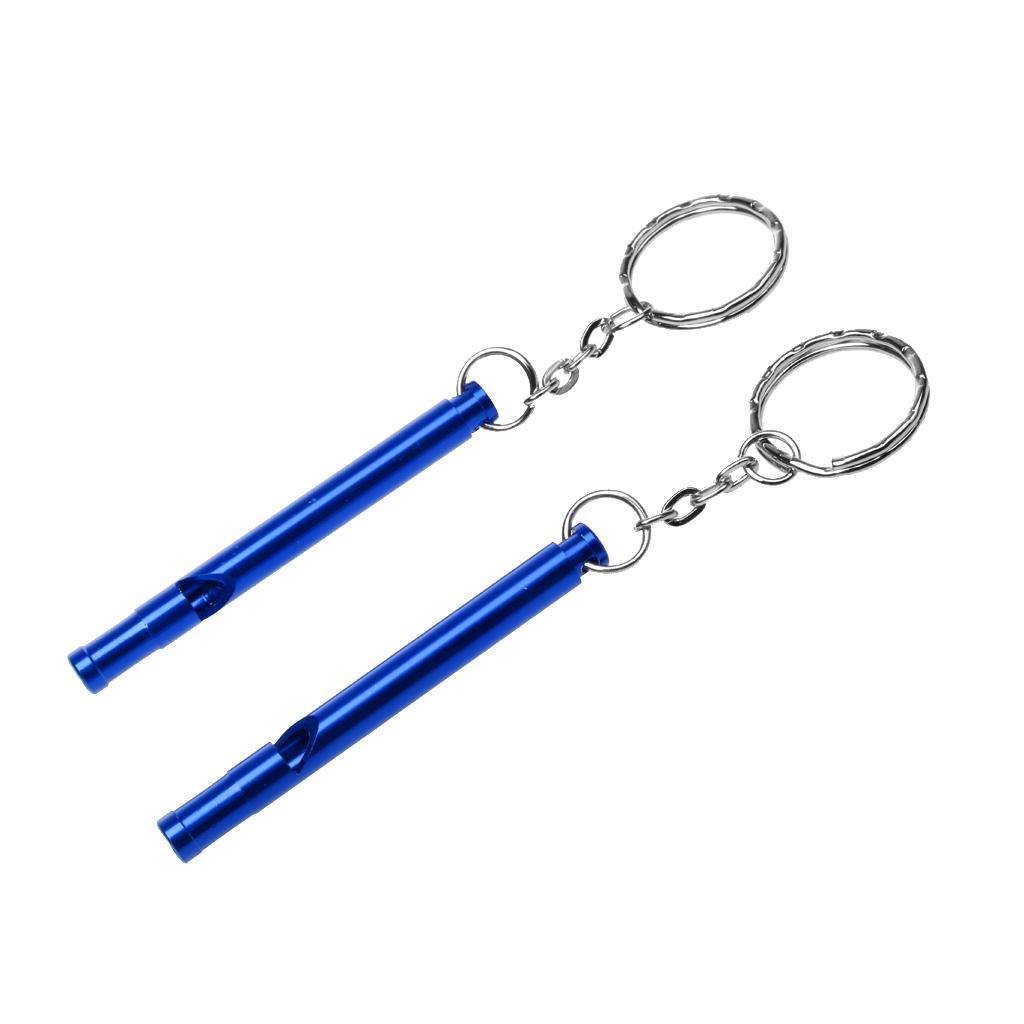 2x2pcs Outdoor Survival Camping Training Emergency Safety Whistle Royal Blue