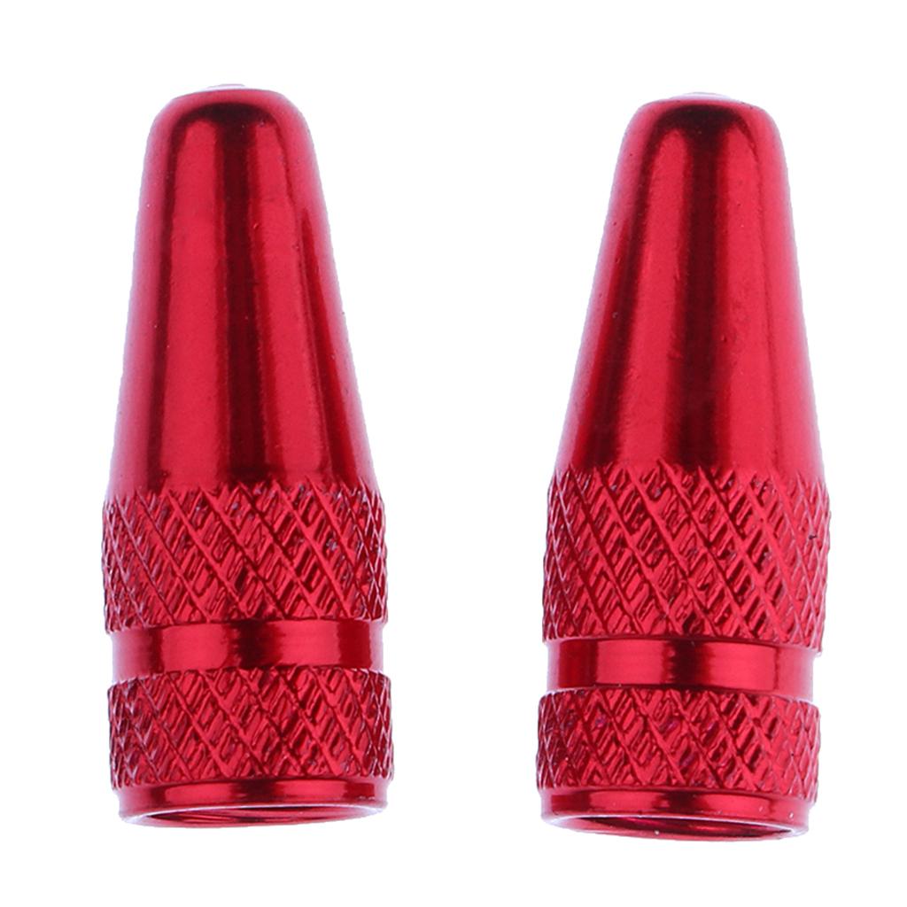 2x2pcs Cycling MTB Bike Aluminum Alloy Presta Valve Cap Dust Cover Rose