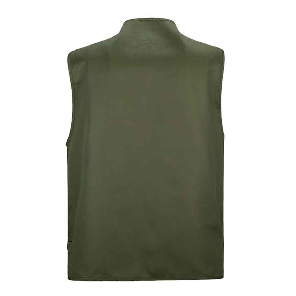 Men's Multi Pocket Zip Hunting Fishing Travel Outdoor Vest Army Green XXL