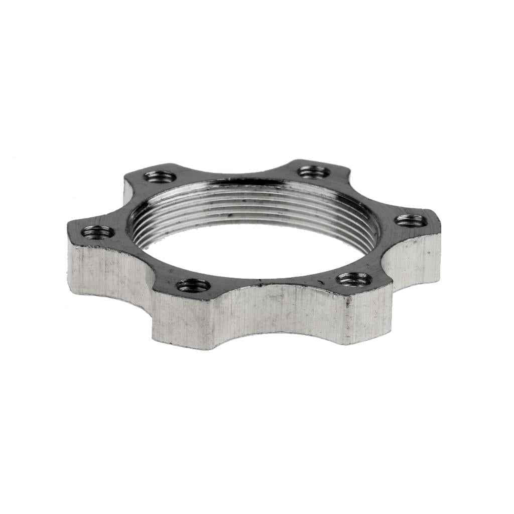Heavy Duty Metal Bike Bicycle Freewheel Threaded Hubs Disk Disc Brake Rotor Flange Adapter - 34mm 6 Bolts
