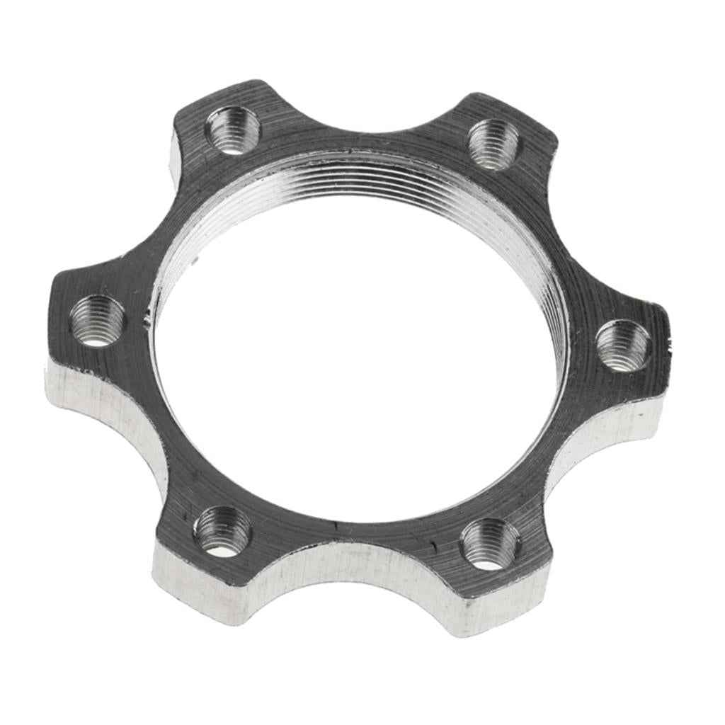 Heavy Duty Metal Bike Bicycle Freewheel Threaded Hubs Disk Disc Brake Rotor Flange Adapter - 34mm 6 Bolts
