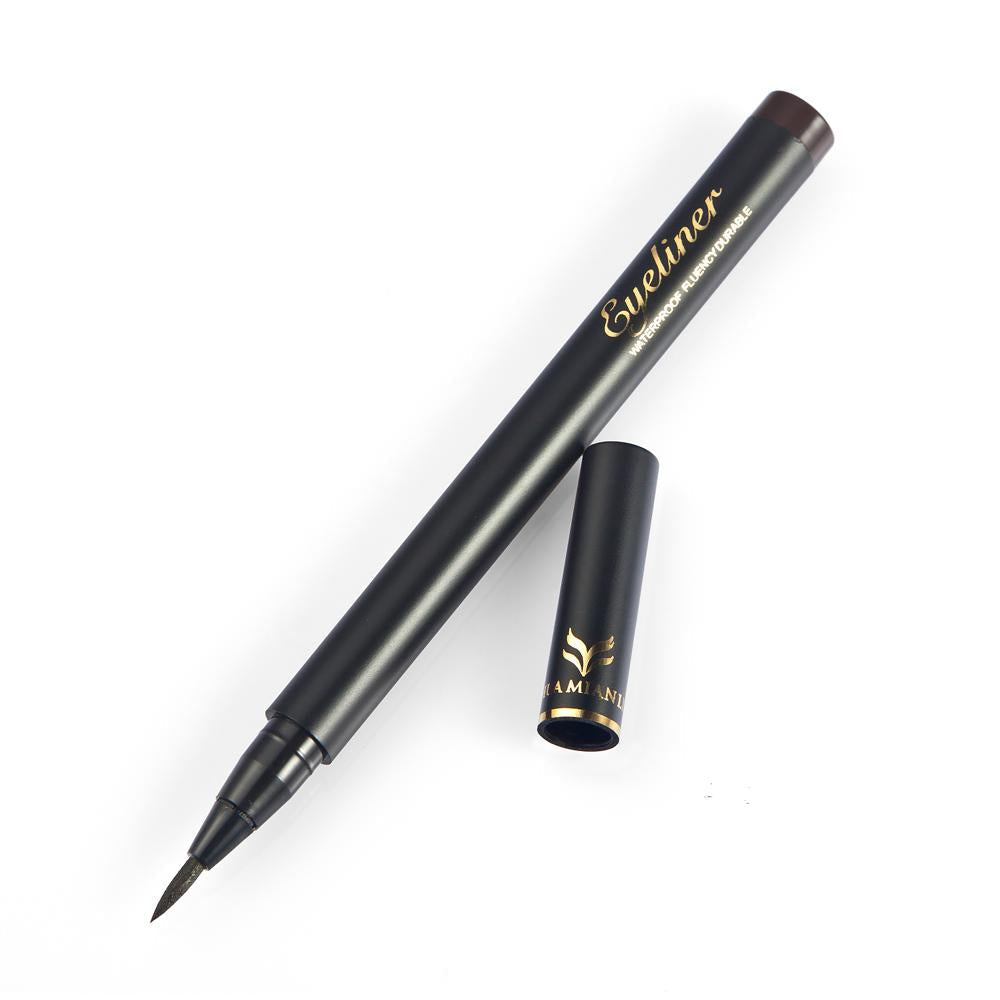 2pcs Waterproof Liquid Eyeliner Pencil Pen Quick-dry Longlasting Black+Brown