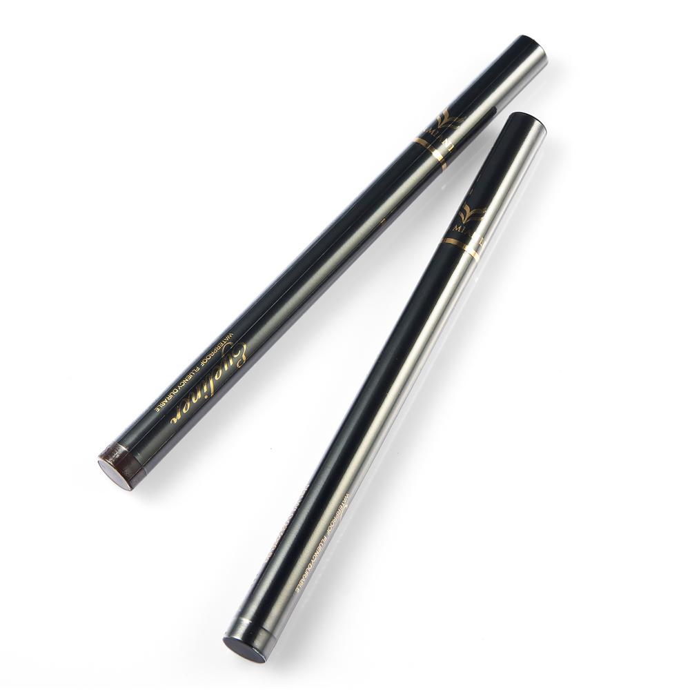 2pcs Waterproof Liquid Eyeliner Pencil Pen Quick-dry Longlasting Black+Brown
