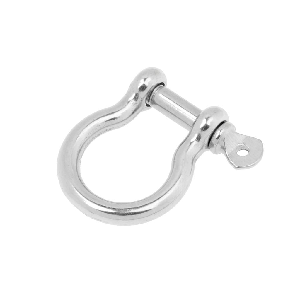 2pcs Marine Boat Chain Rigging Bow Shackle Captive Pin Stainless Steel M4 M5