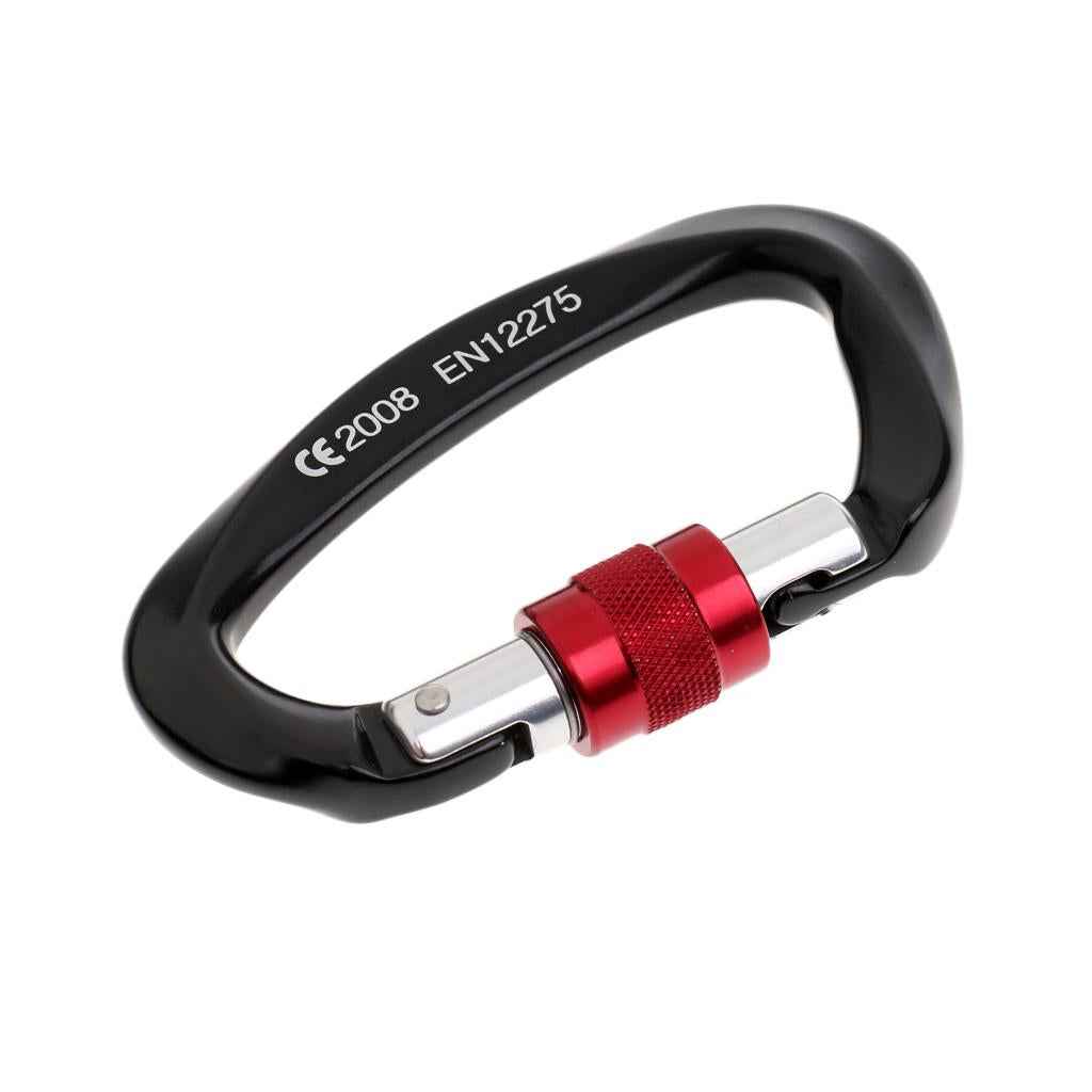 25KN Carabiner Screw Lock Keychain Clip Hook Buckle Karabiner for Rock Climbing Tree Arborist Rappelling Rescue