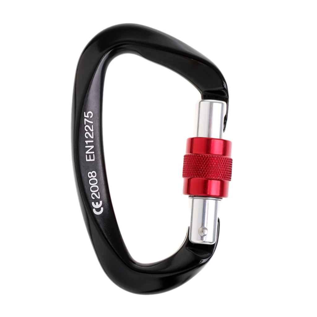 25KN Carabiner Screw Lock Keychain Clip Hook Buckle Karabiner for Rock Climbing Tree Arborist Rappelling Rescue