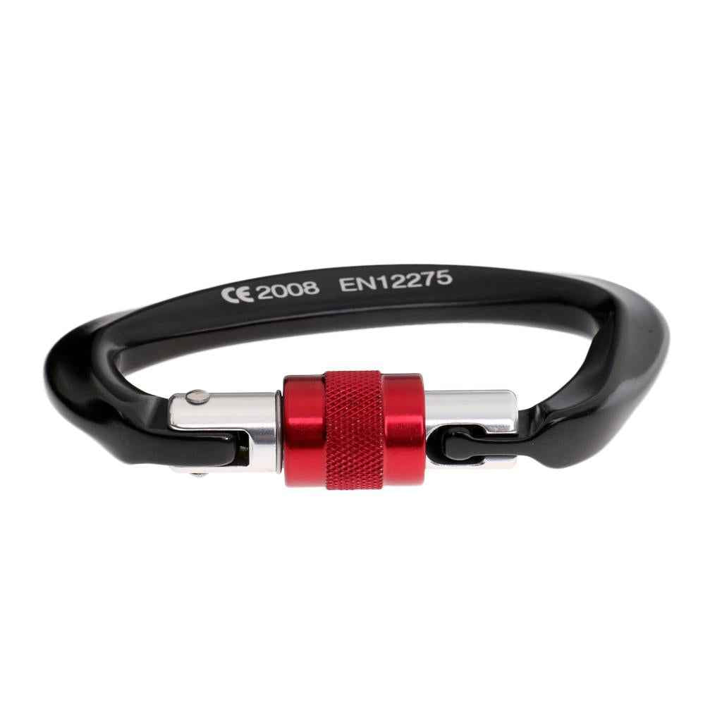 25KN Carabiner Screw Lock Keychain Clip Hook Buckle Karabiner for Rock Climbing Tree Arborist Rappelling Rescue